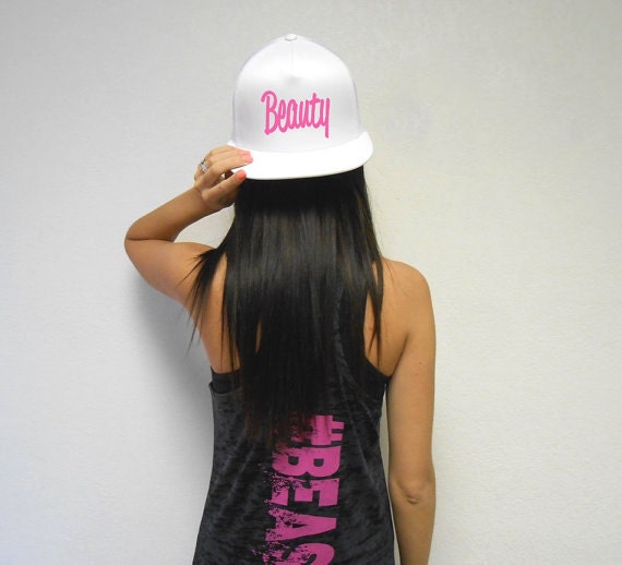 Beauty Hat. Women's Beauty Workout Snapback Hat. Flat Bill