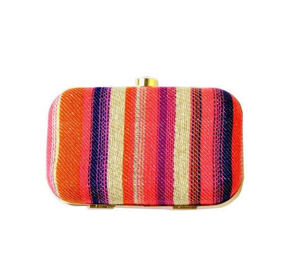SALE NEON Box CLUTCH bag pink blue minaudiere by iThinkFashion