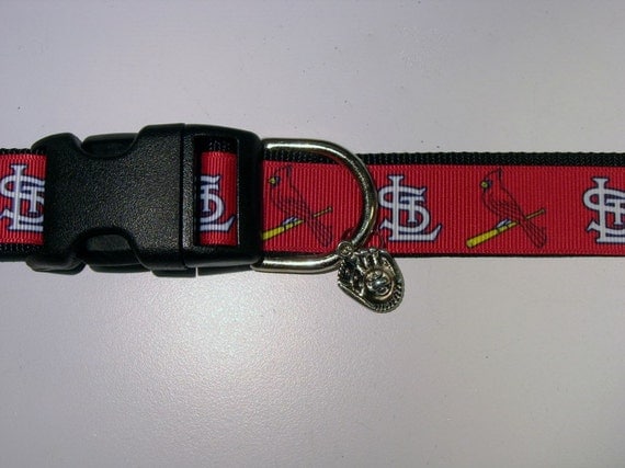St Louis Cardinals Inspired Adjustable dog collar Baseball