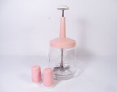 Vintage Pink Food Chopper and Salt and Pepper Shakers - Pink Plastic Kitchen Accessories