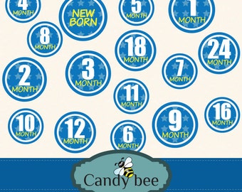 Baby Monthly Milestone Sticker Printable by CandyBeeDesigns