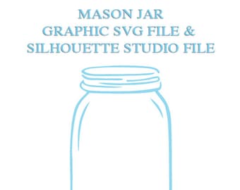 Mason Jar File for Cutting Machines | SVG and Silhouette Studio (DXF)