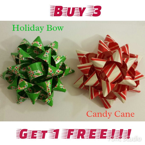 Items similar to Christmas Printed Duct Tape Gift BowsB3G1F!!! on Etsy