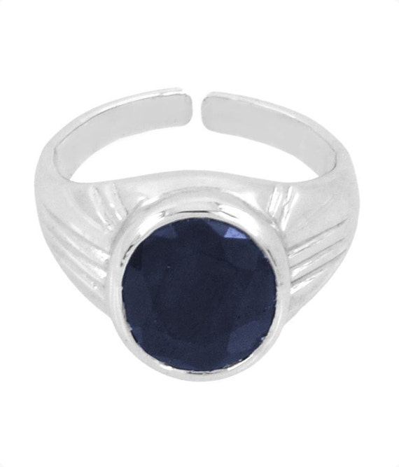 7ct Blue Sapphire Gemstone Men's Ring in 925 Sterling silver Available ...
