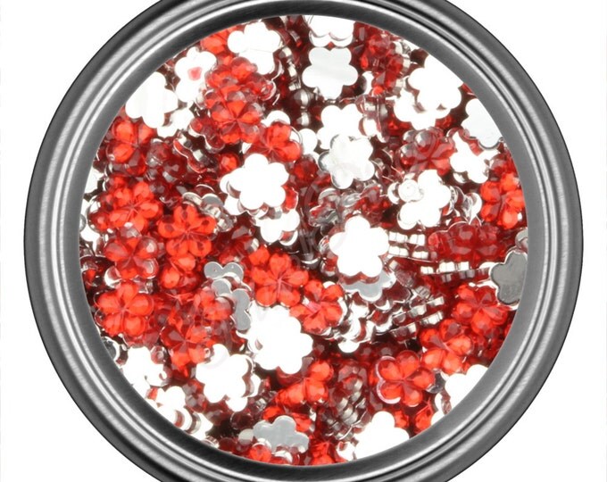 Red Flower Rhinestone Gems Flat Back Face Art Nail Art Scrapbook Phone Decoration 3mm