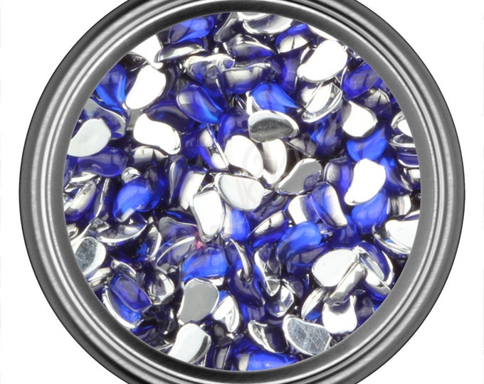 Dark Blue Comma Rhinestone Gems Flat Back Face Art Nail Art Scrapbook Phone Decoration 3mm