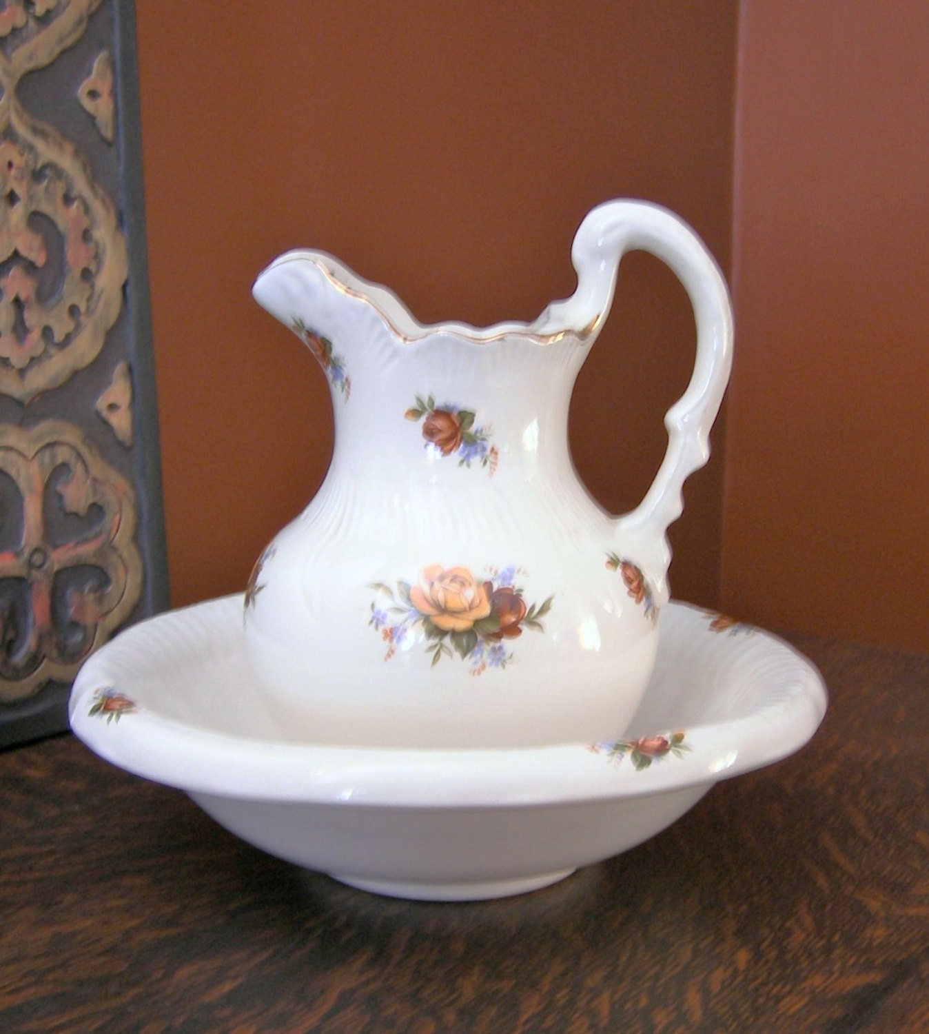 Ceramic Bowl and Pitcher Set