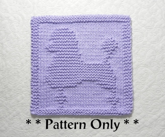 POODLE Dog Knit Dishcloth Pattern Instant Download Knit