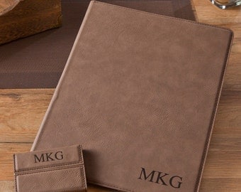 Personalized Portfolio & Business Card Case Set - Monogrammed Portfolio Set - Gifts for Him - Gifts for Dad - Executive Gifts - GC1265