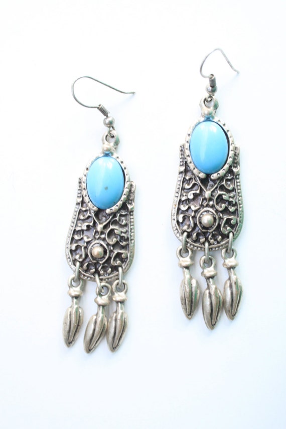 Beautiful silver earring/ Women Earrings/ Faux by SusVintage