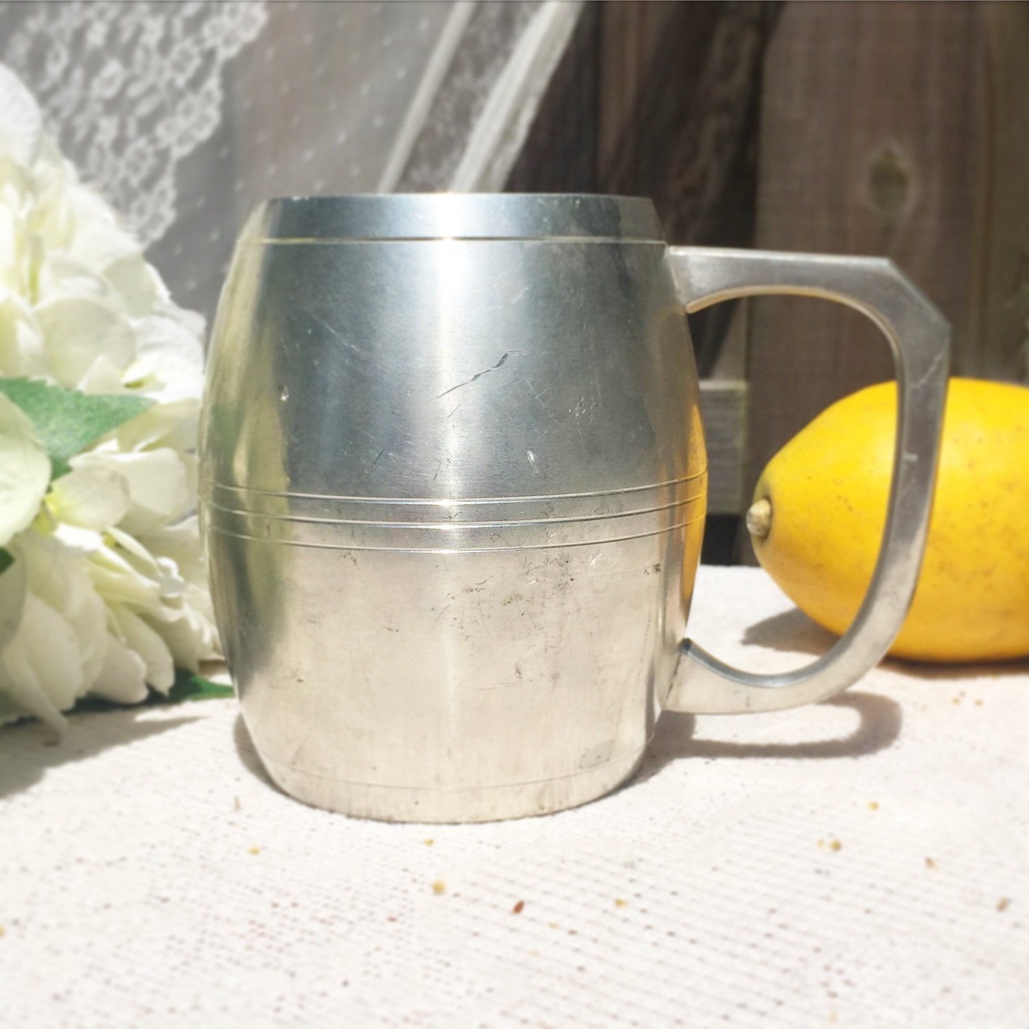 Pewter mug cup Mint Julip Moscow Mule handle punch
