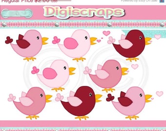 30% off Valentine  Birds Clip Art Set - Clipart scrapbooking set