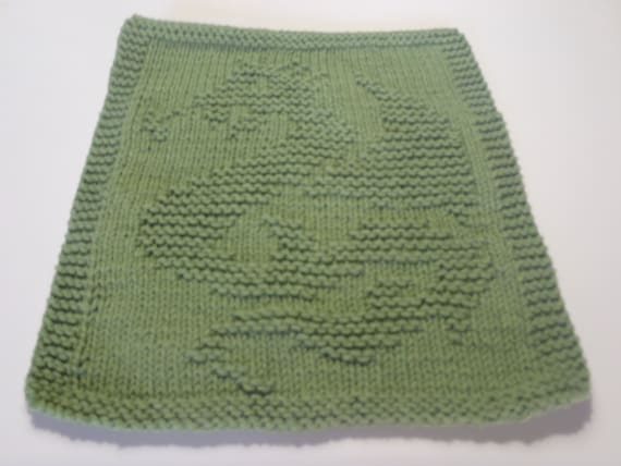 Green Dishcloth Cotton Knit Dishcloth Green Dragon by AMailys