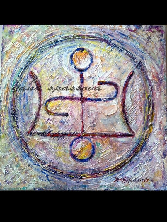 Orenda symbol for cosmic energy-LOVE-Original Oil Painting