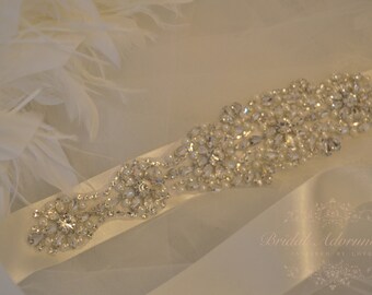 Crystal Bridal Sash-Rhinestone Wedding Belt-Bridal Sash-Wedding Dress Belt