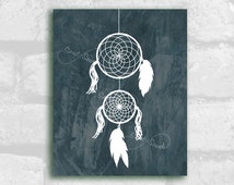 Printable Native American Dreamcatcher, INSTANT DOWNLOAD Feathers ...