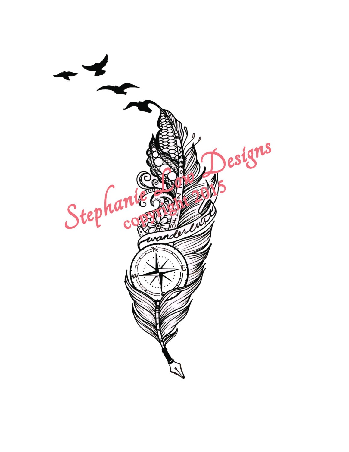 custom tattoo illustration for megan r wanderlust design custom tattoo illustration for megan r wanderlust design