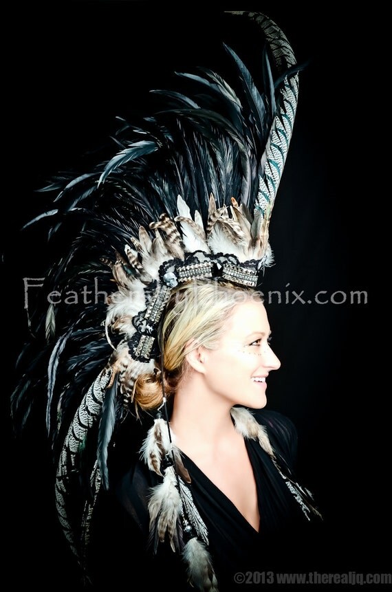 unique unisex names Sexy Post Warrior Feather Unisex Unique Headdress Apocalyptic Awesome