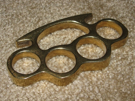 100% Solid Brass Knuckles Real Brass Knuckle Old by BJHsales