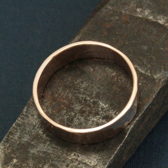 hammered pipe style wedding rings