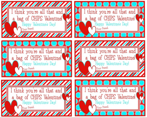 Printable Valentine You're all that and a bag of CHIPS