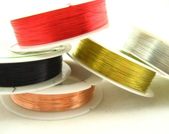 5 rolls of assorted PLATED Beading WIRE jewellery wire DIY wire