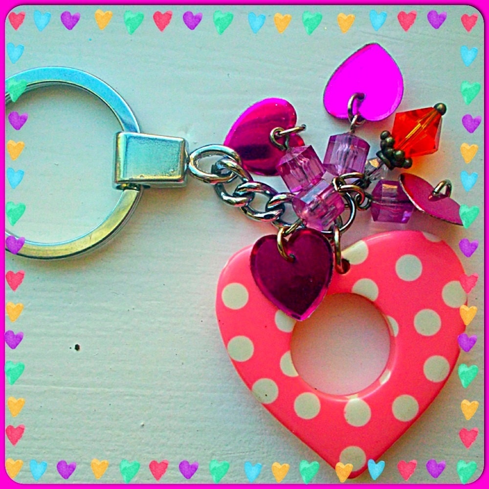 Heart keychain handmade