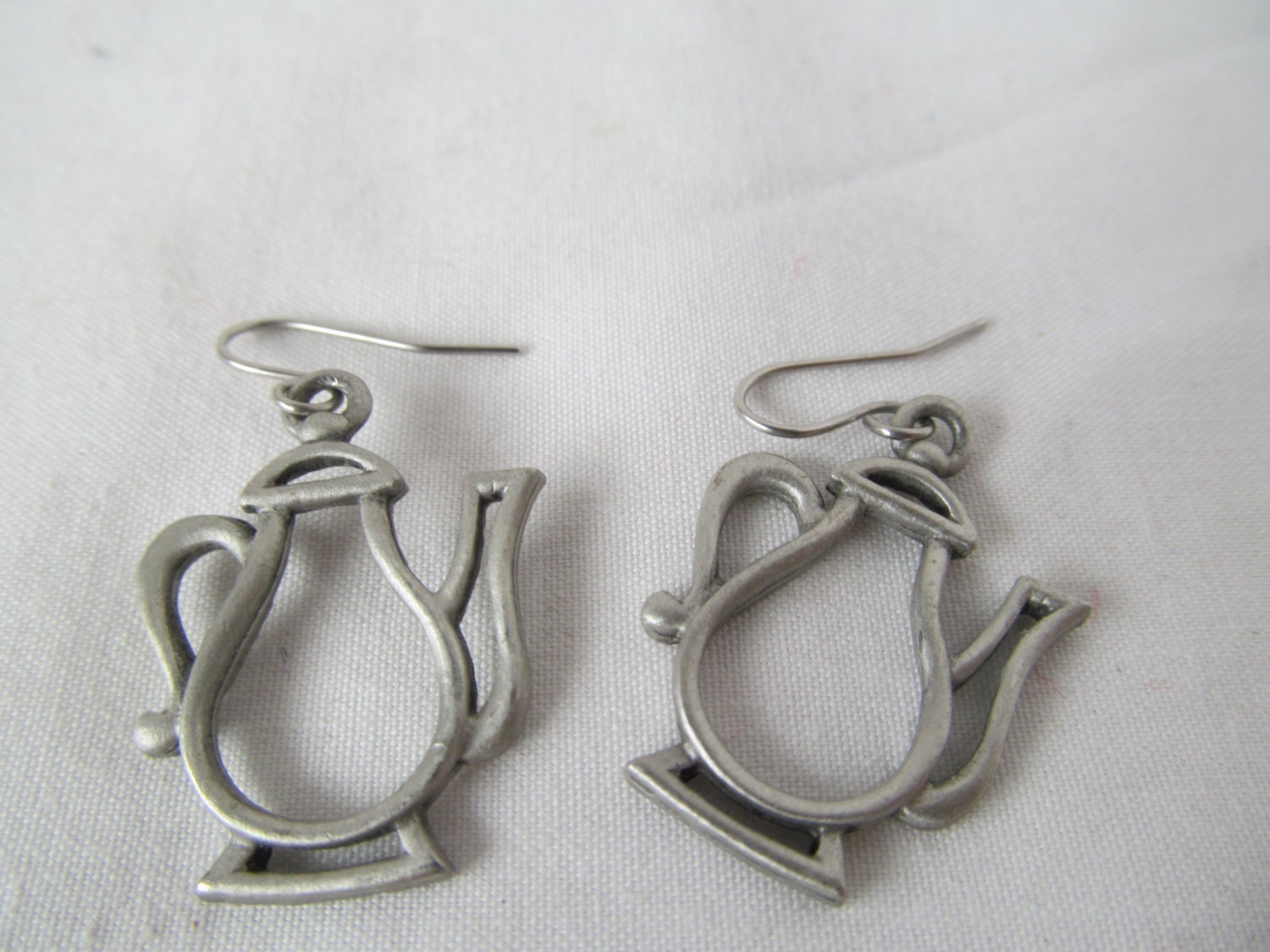 SILVER TEAPOT EARRINGS by CellarDeals on Etsy