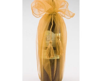 Organza Wine Wrap with Tassel Cord, 28-inch, 6-Piece