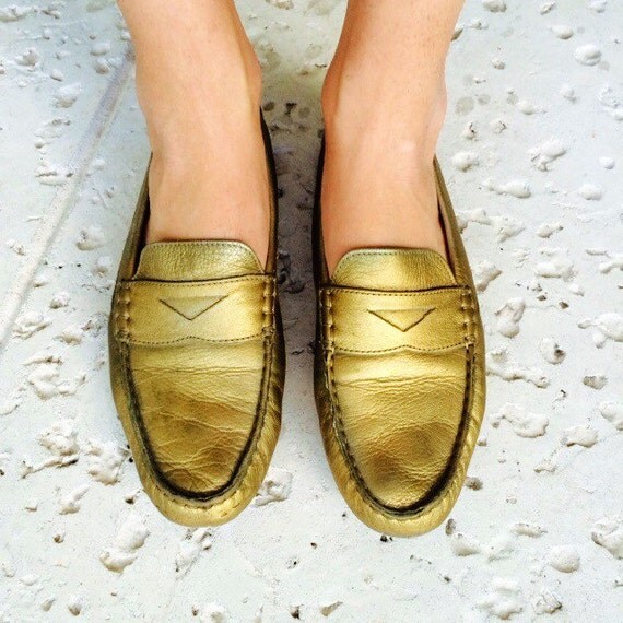 cole haan gold loafers