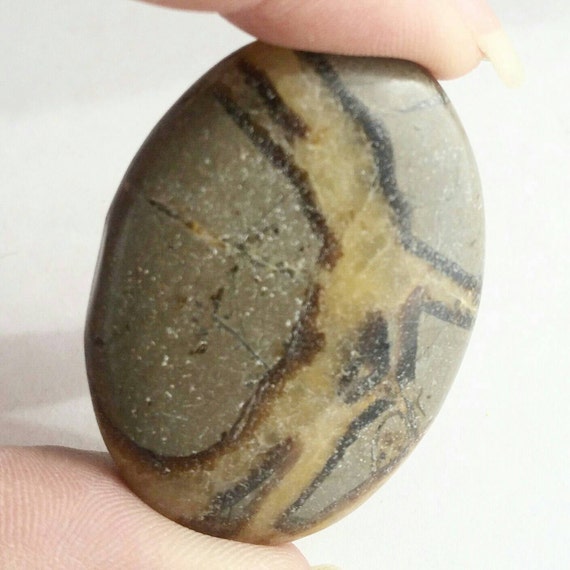 Rare Septarian Dragonstone Oval Pendant Bead 40mm Septarian