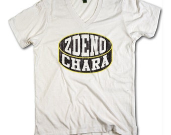 Zdeno Chara Officially Licensed NHLPA Boston V-Neck Mens XS-2XL Zdeno Chara Puck K