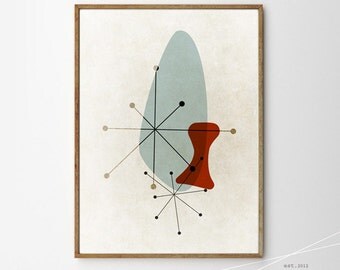 Scandinavian art Mid century modern art Retro print geometric art 1950s art Eames abstract Wall decor Vintage inspired Modern Abstract art