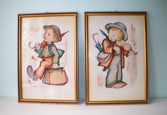 Hummel prints framed pair by OddDucksVintage on Etsy