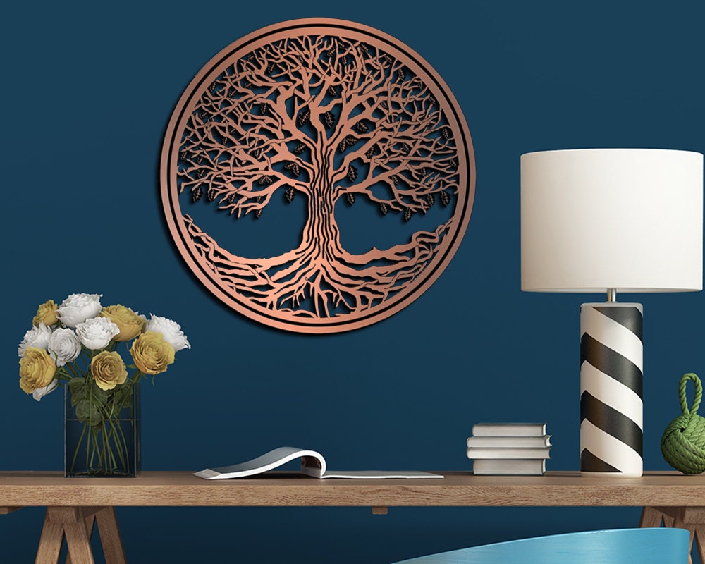 Tree of Life Hanging Metallic Laser Cut and Engraved Wall Art