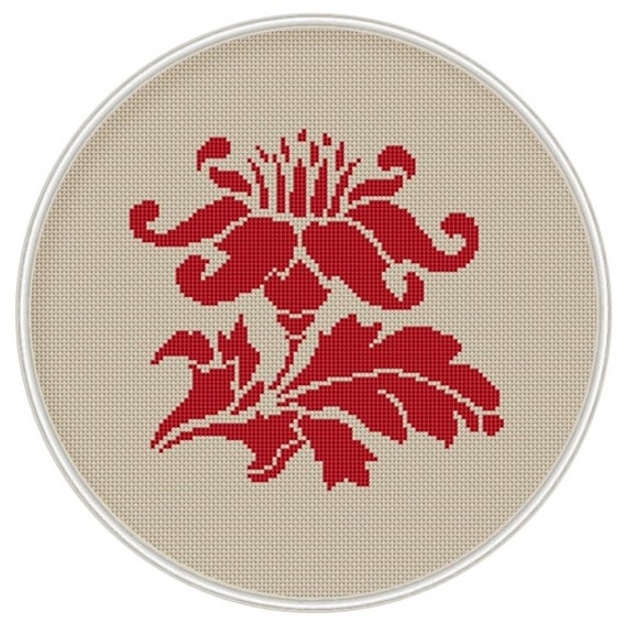 Red Flower cross stitch pattern cross stitch chart cross