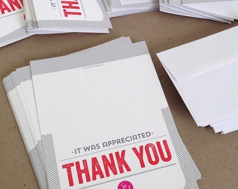 Pack of 5: Trendy, Stripes & Chevron Thank You cards