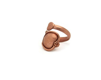 Vintage Rose Gold Brass Spoon Ring, 1pc