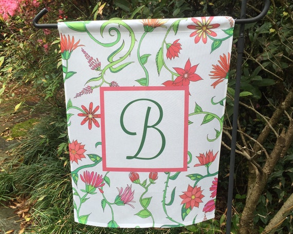 Garden Flag Personalized Garden Decor with Initial