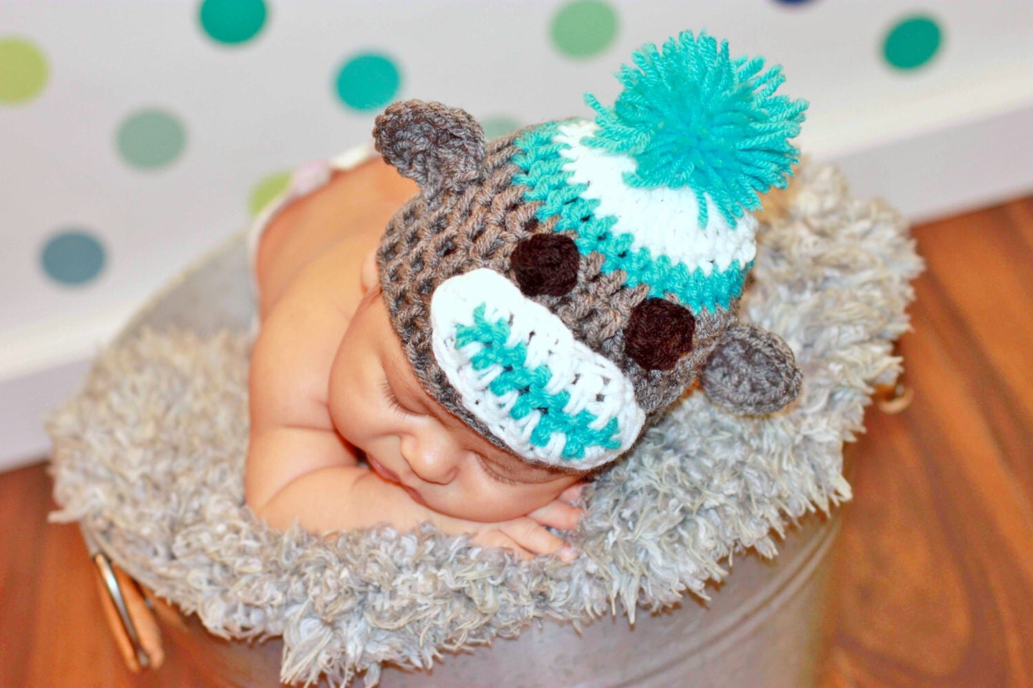 Crochet Baby Hat Sock Monkey Hat Infant Boy Hat by CrochetMeYours