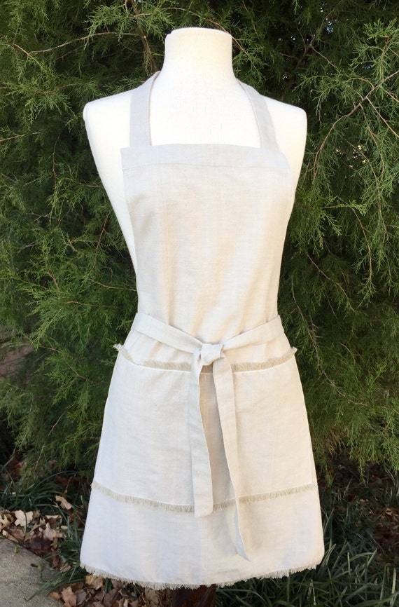 CLEARANCE Linen Apron with Large Pocket