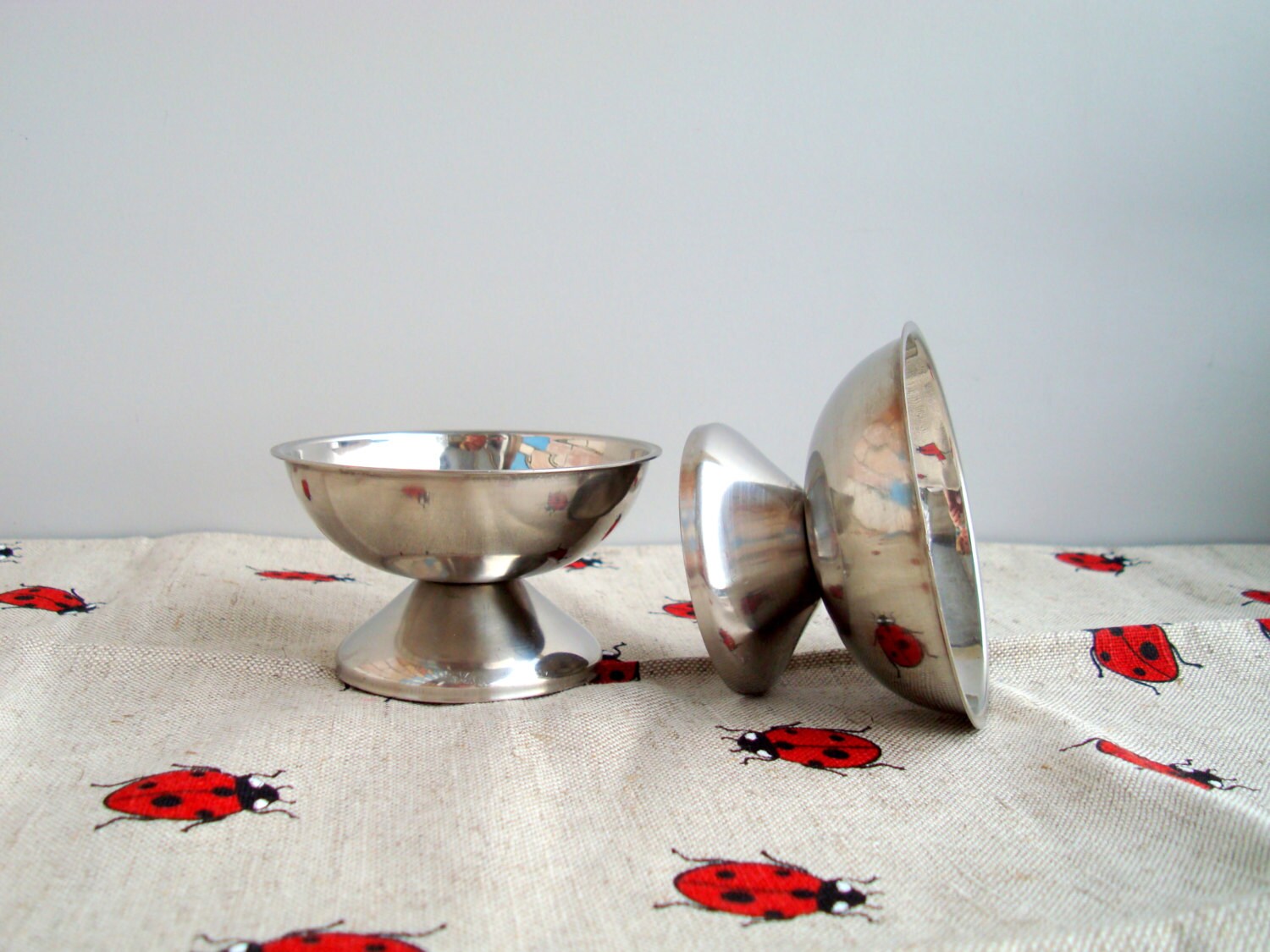 vintage ice cream bowls metal dessert bowls set of 2 swedish christmas candlestick