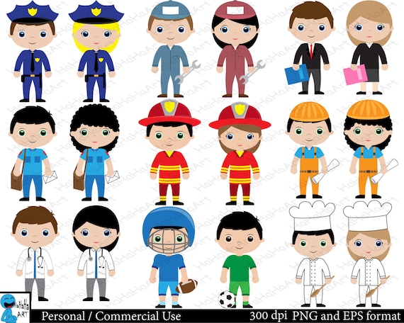 Professions Set Clipart Digital Clip Art Graphics Personal