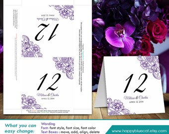 DiY Printable Wedding Place Card Template Instant Download