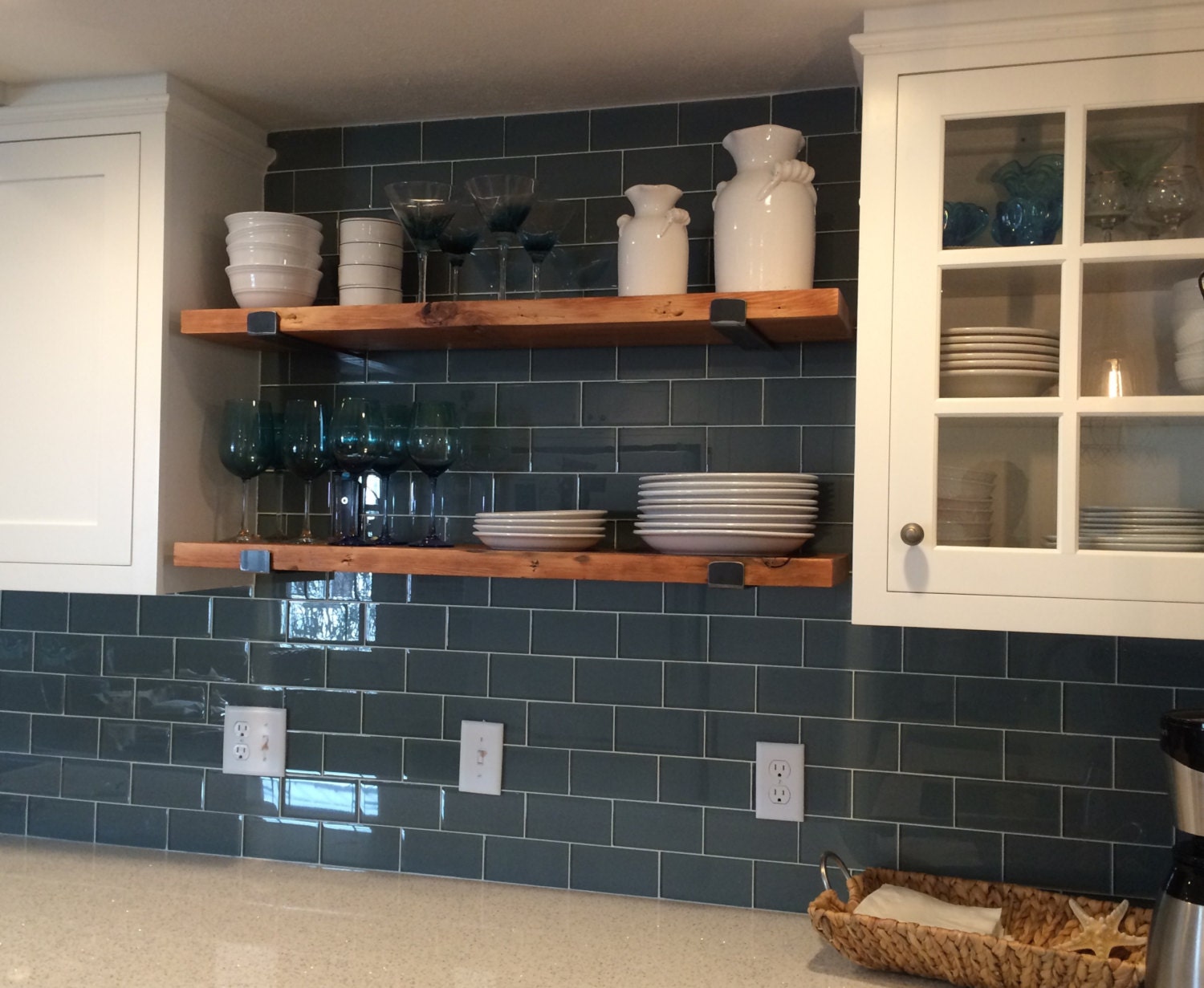 TWO 48 x 9.5 Reclaimed Wood Shelves with