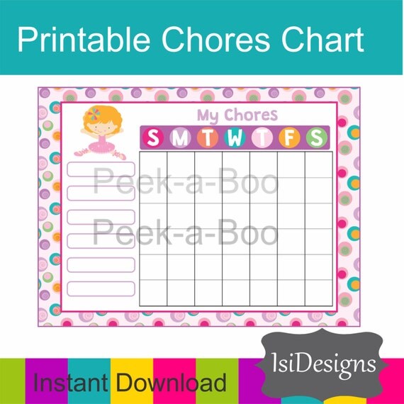 Printable Chore Organizer | items similar to printable chore chart responsibility Printable Chore Organizer | items similar to printable chore chart responsibility