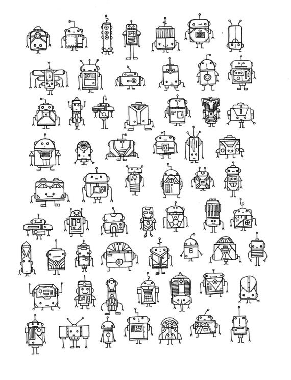 Robot Coloring Page