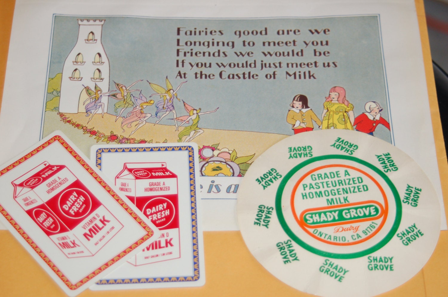 Shady Grove Dairy Milk Cap Two Playing Cards with Milk Carton