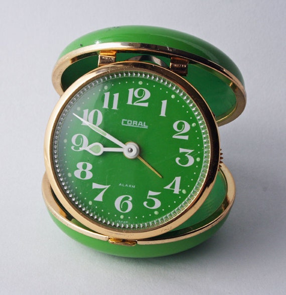 1960's Coral Wind Up Travel Alarm Clock. by ...