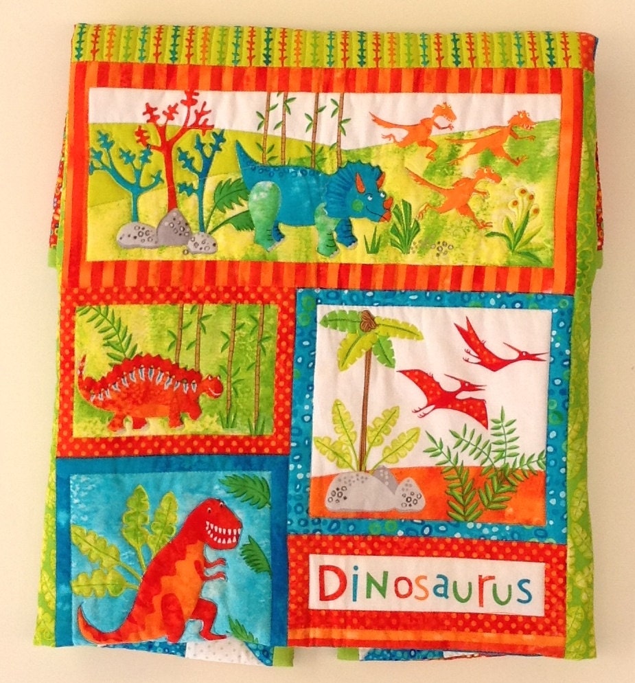 QUILTS FOR KIDS dinosaur quilt or wall hanging by TwoBlackRabbits